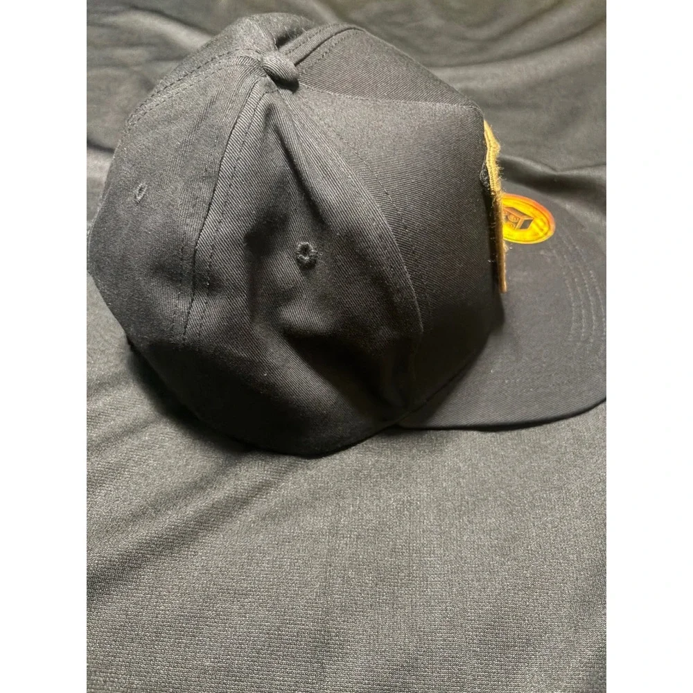 LEGO Black Snapback Hat Crown Velcro Patch Interchangeable Brick Pattern Brim